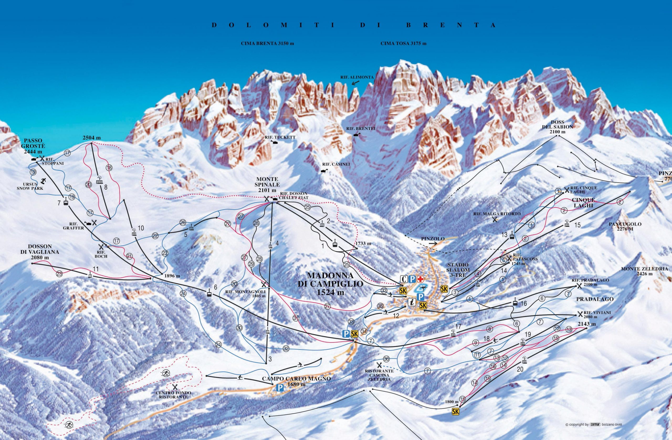 Madonna di Campiglio Ski Map